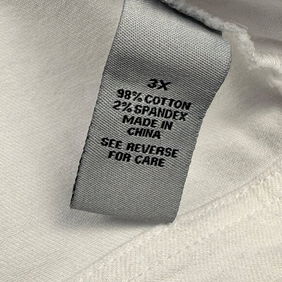 Catherines White Denim Jacket Eyelet Lace Long Sleeves Sz 3X Boho Cottagecore - Picture 7 of 13